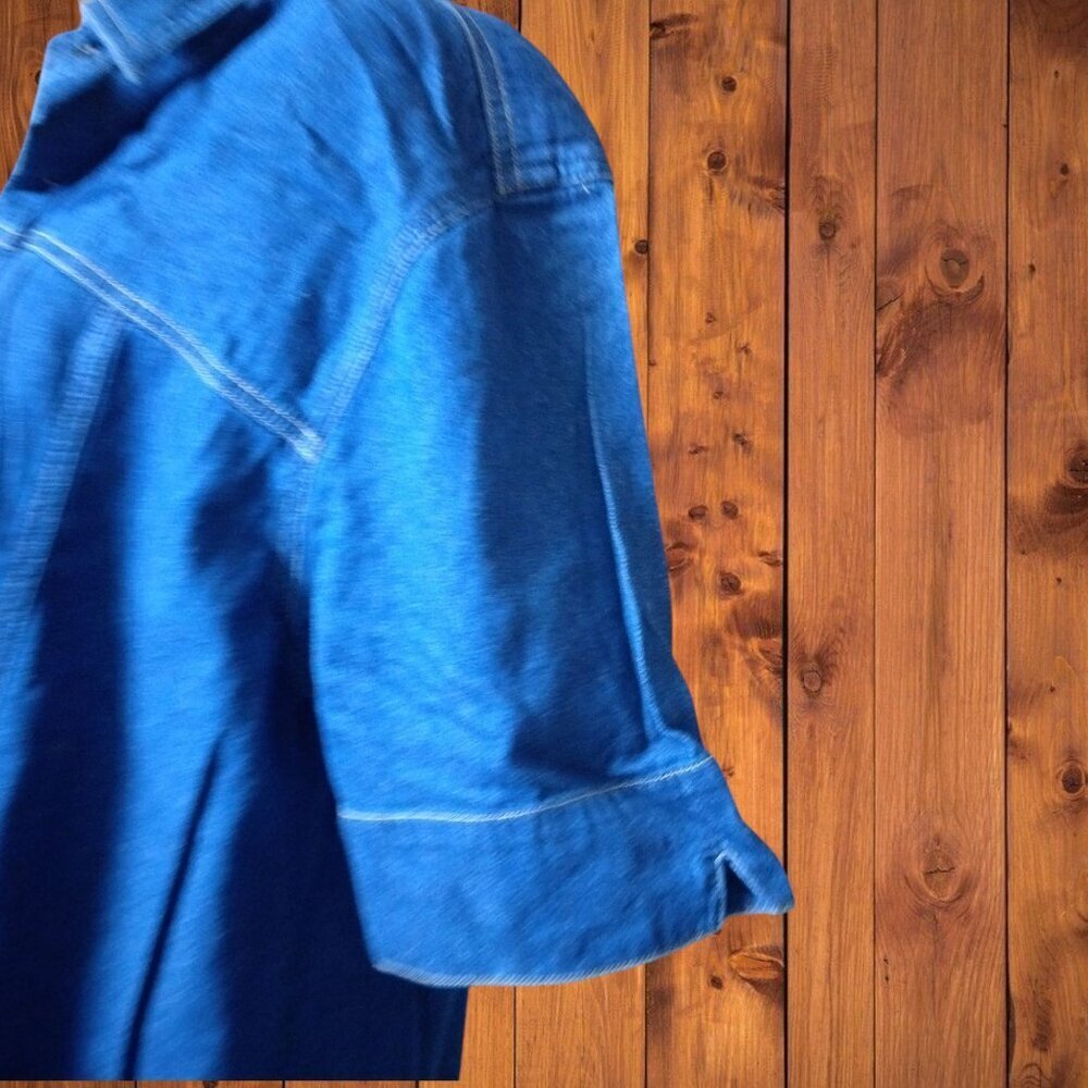 CABIN CREEK WOMEN'S SIZE 20W SHORT SLEEVE JEAN SHIRT WITH LAYERED TANK TOP - Picture 3 of 4